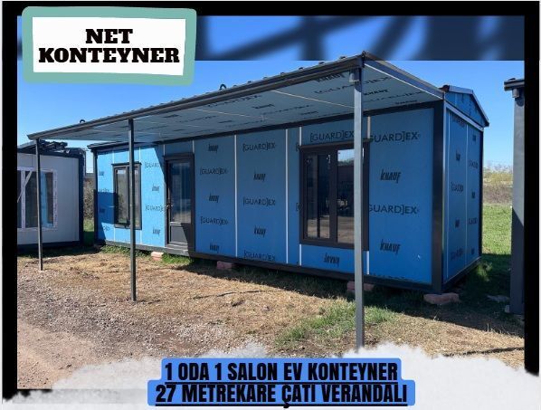 1 ODA 1 SALON 27 METREKARE EV KONTEYNER ÇATI VERANDALI