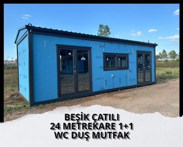 BEŞİK ÇATILI 24 METREKARE 1 ODA 1 SALON EV KONTEYNER